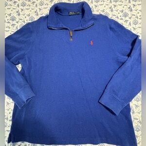 Polo Ralph Lauren men’s blue quarter zip estate rib sweatshirt pullover size XL